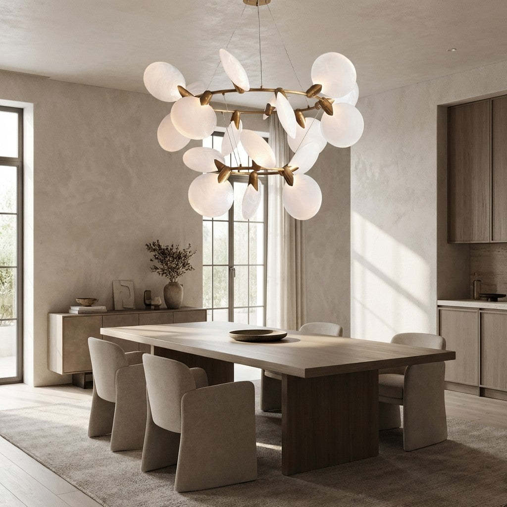 Lylam Glass Two-Tier Round Chandelier-Fullstarlighting
