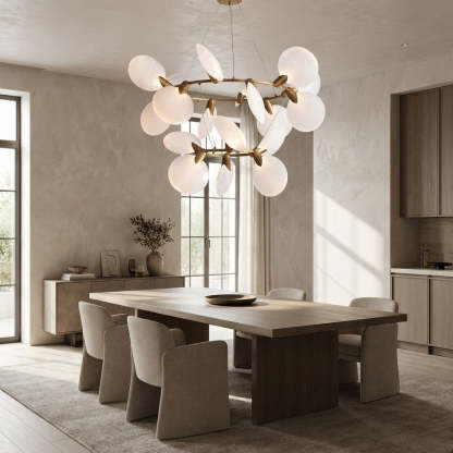 Lylam Glass Two-Tier Round Chandelier-Fullstarlighting