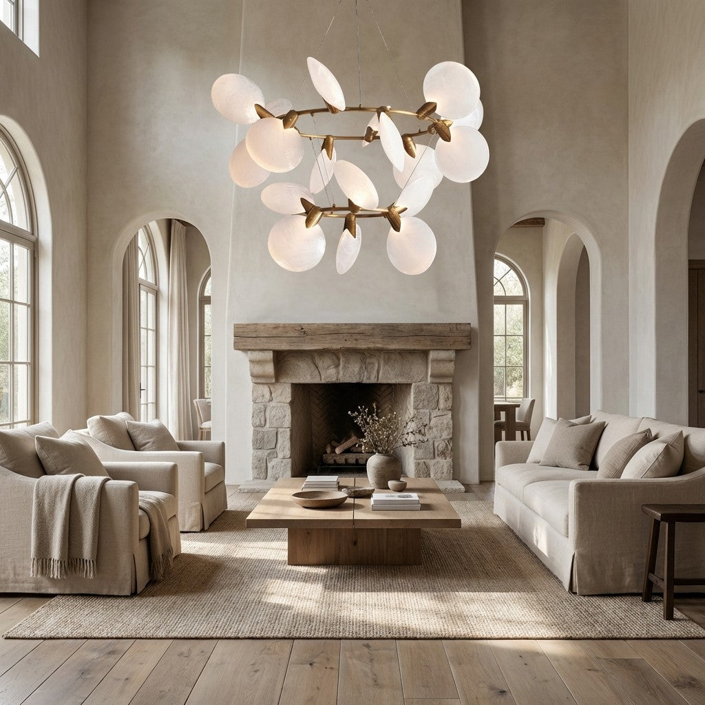 Lylam Glass Two-Tier Round Chandelier-Fullstarlighting