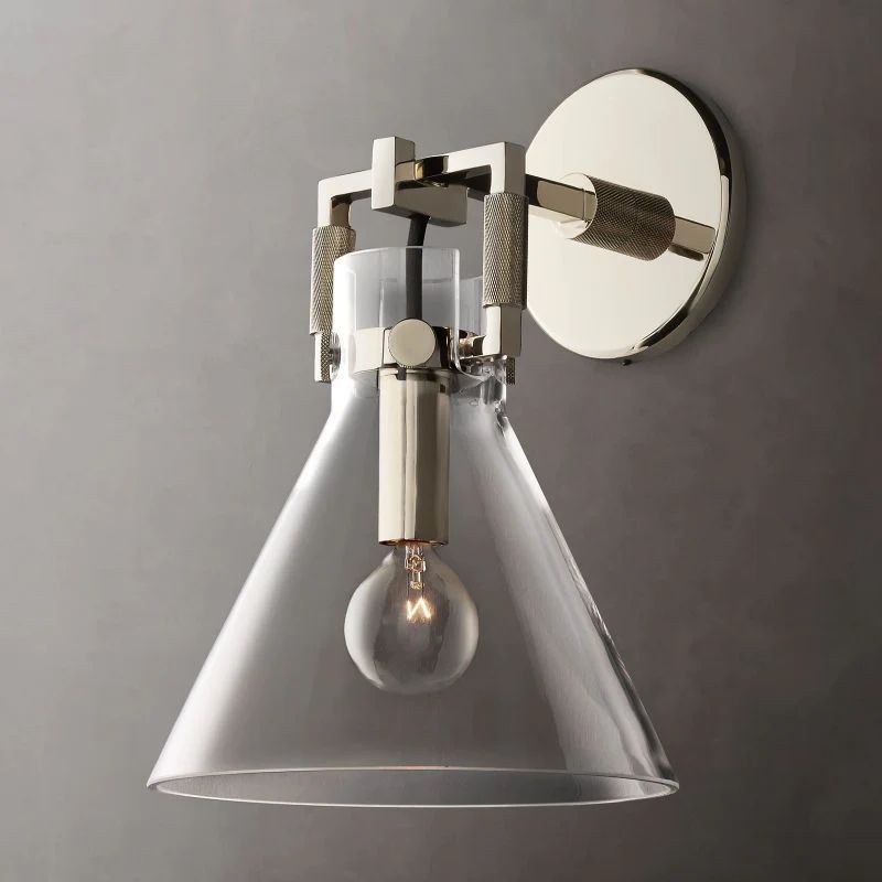 Machini Glass Funnel Sconce,wall sconce for bedroom,wall sconce glass
