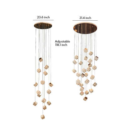 Magic Cube Crystal Staircase Chandelier-Fullstarlighting