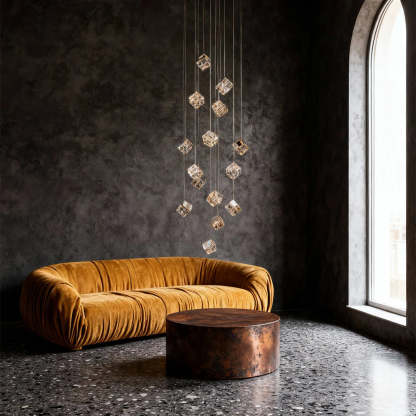 Magic Cube Crystal Staircase Chandelier-Fullstarlighting