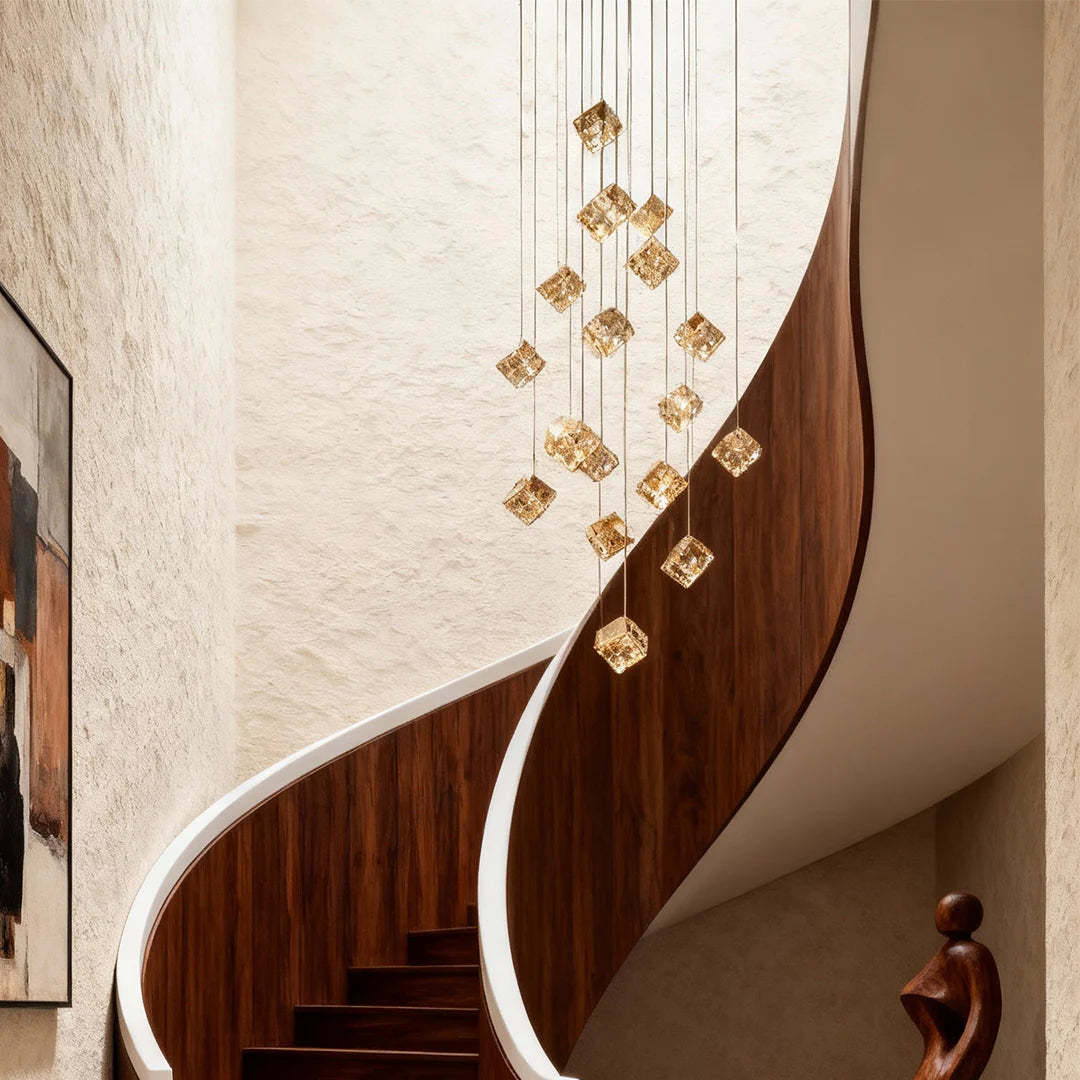 Magic Cube Crystal Staircase Chandelier-Fullstarlighting