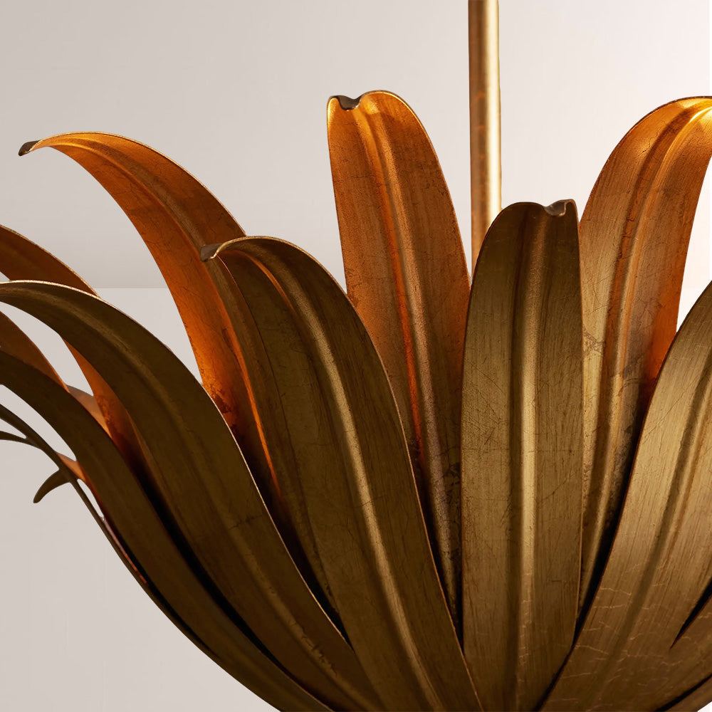 Matilde Palm Leaf & Brass Pendant-Fullstarlighting