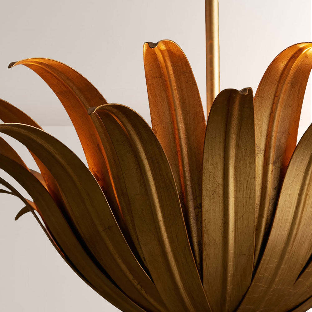 Matilde Palm Leaf & Brass Pendant-Fullstarlighting
