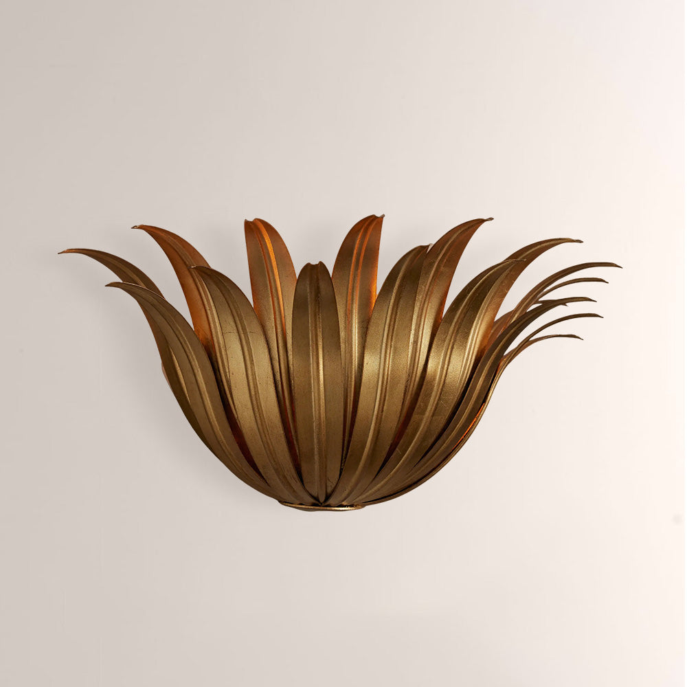 Matilde Palm Leaf & Brass Sconce-Fullstarlighting