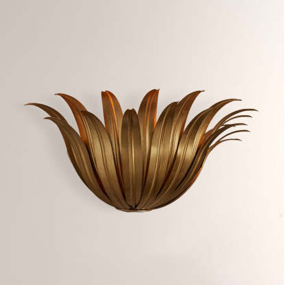 Matilde Palm Leaf & Brass Sconce-Fullstarlighting
