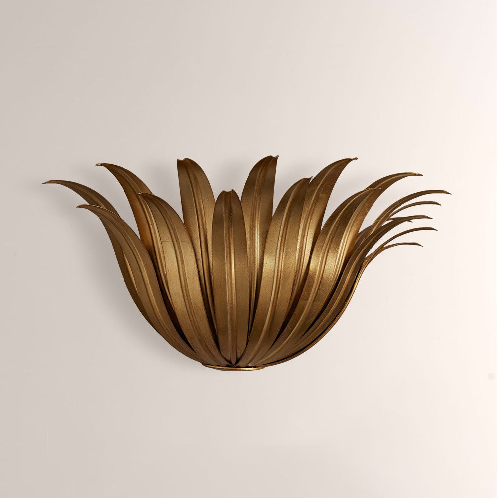 Matilde Palm Leaf & Brass Sconce-Fullstarlighting