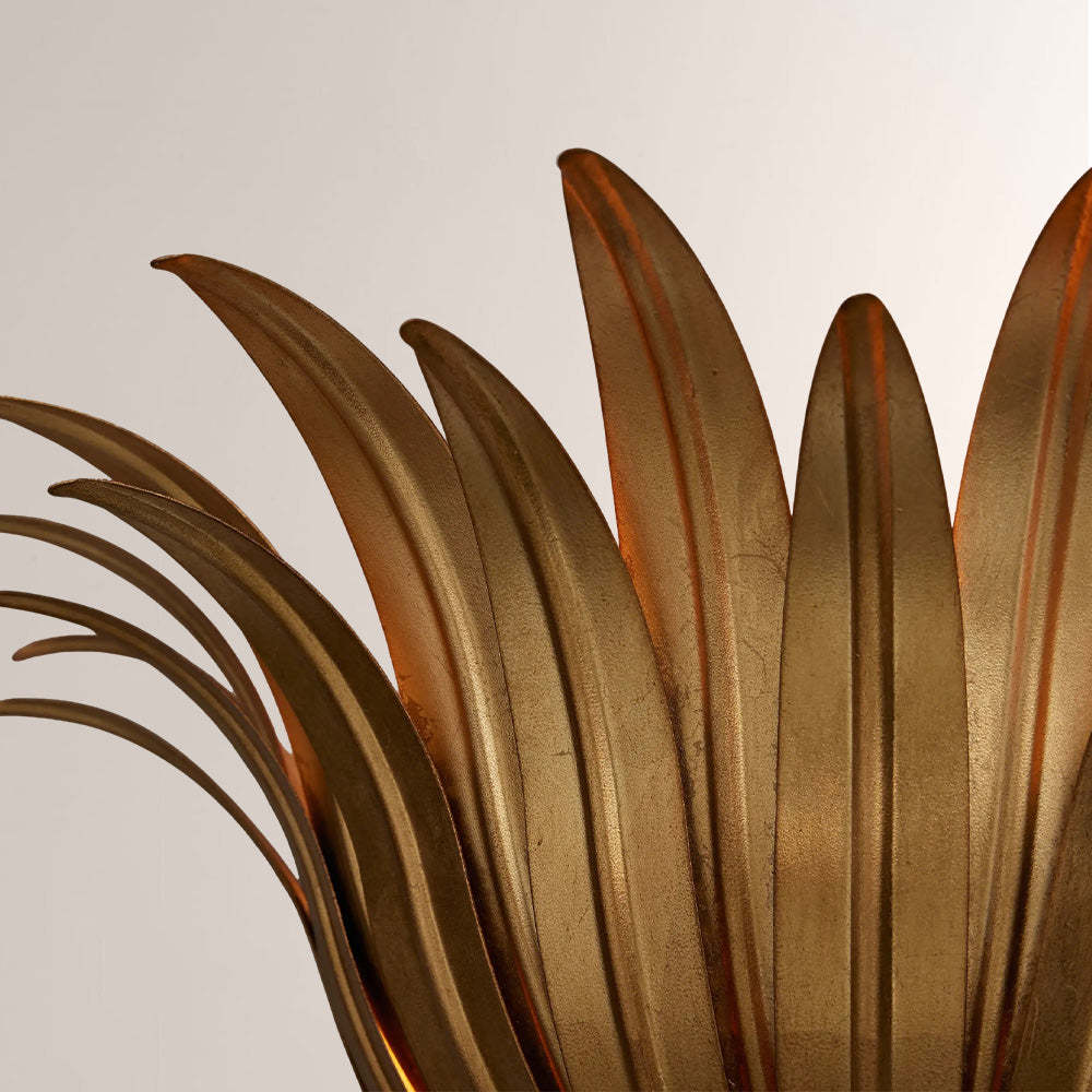 Matilde Palm Leaf & Brass Sconce-Fullstarlighting