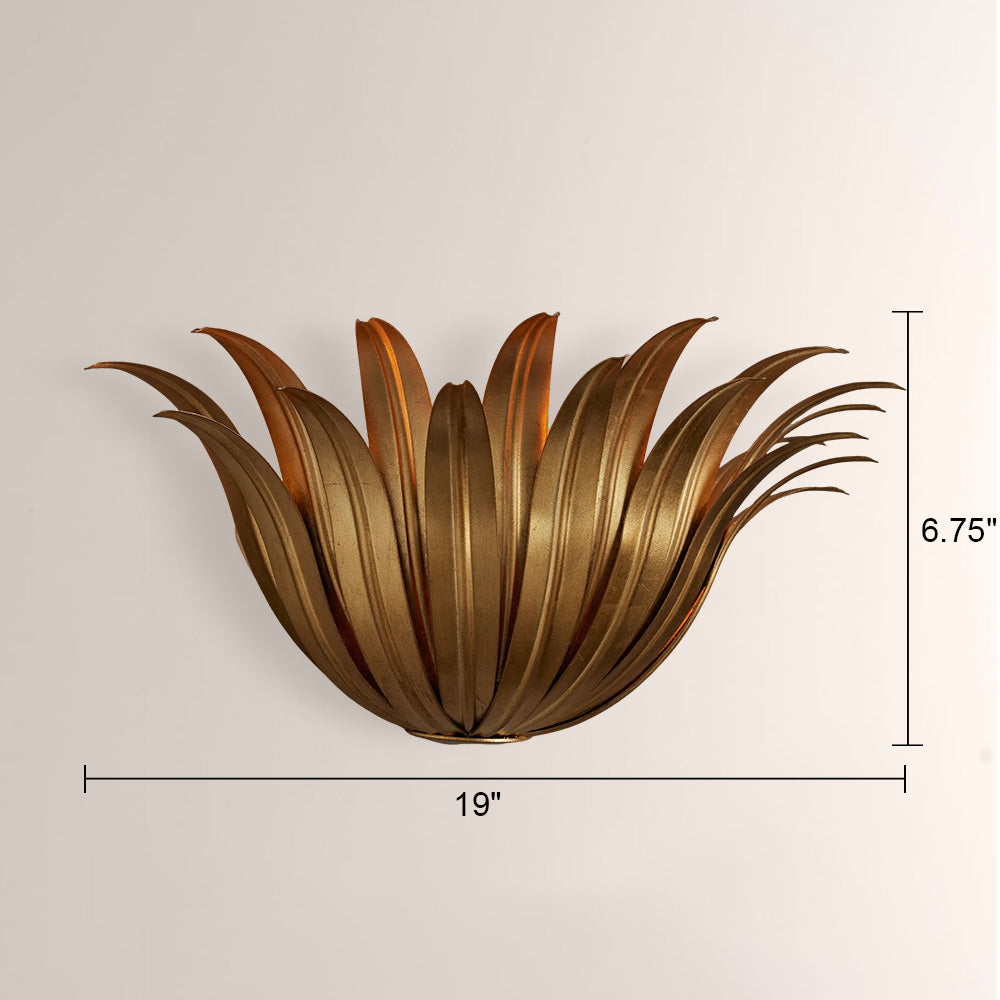 Matilde Palm Leaf & Brass Sconce-Fullstarlighting