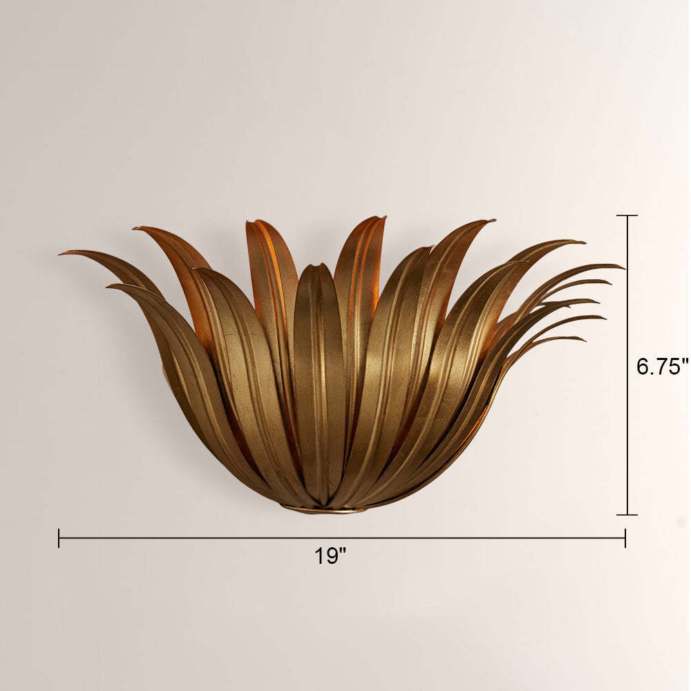 Matilde Palm Leaf & Brass Sconce-Fullstarlighting