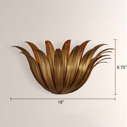 Matilde Palm Leaf & Brass Sconce-Fullstarlighting