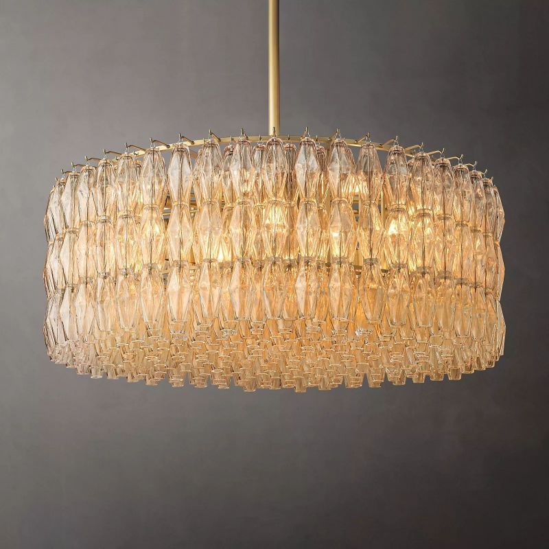 Merry Clear Glass Round Chandelier 47''