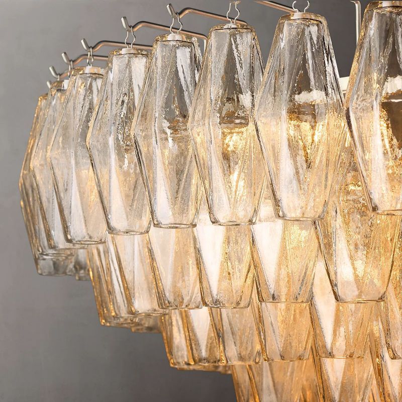 Merry Clear Glass Tiered Round Chandelier 47''