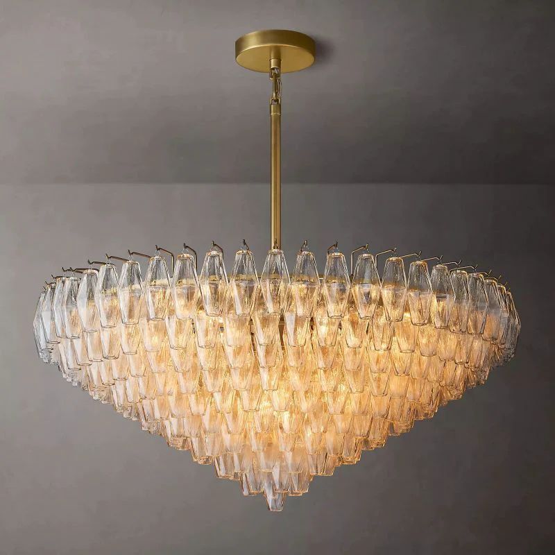 Merry Clear Glass Tiered Round Chandelier 47''