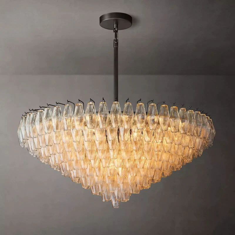 Merry Clear Glass Tiered Round Chandelier 47''
