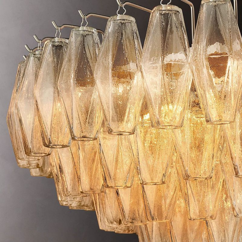 Merry Clear Glass Tiered Round Chandelier 37"