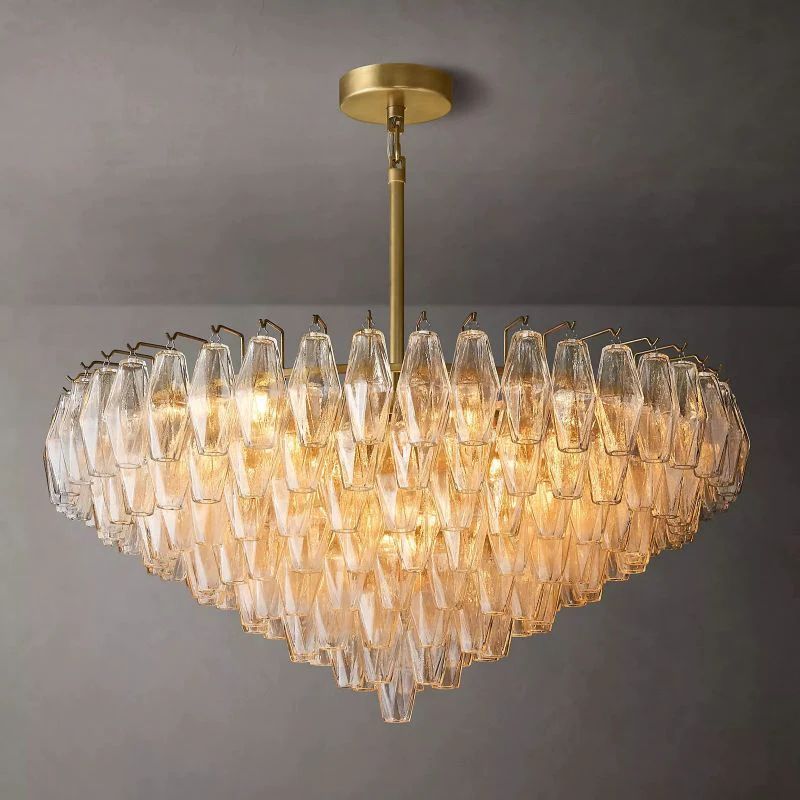 Merry Clear Glass Tiered Round Chandelier 37"