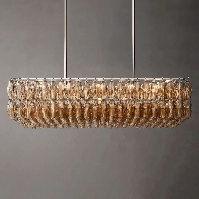 Merry Glass Rectangular Chandelier 54"