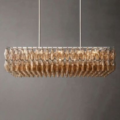 Merry Glass Rectangular Chandelier 54"-Fullstarlighting