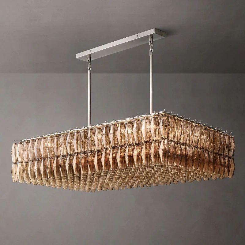 Merry Glass Rectangular Chandelier 54"