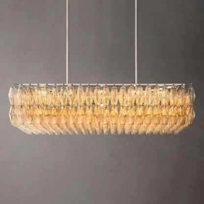 Merry Glass Rectangular Chandelier 54"-Fullstarlighting