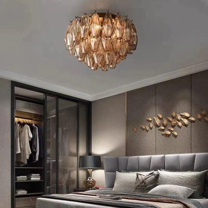 Merry Smoke Glass Flushmount 17''-Fullstarlighting