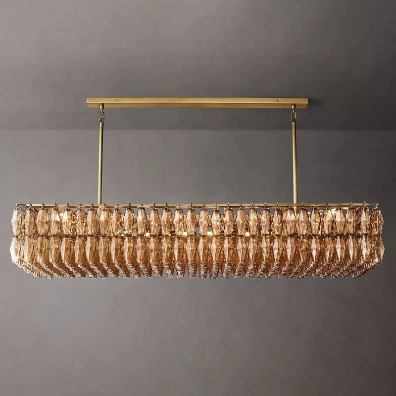 Casnelo 74-Inch Smoked Glass Rectangular Chandelier