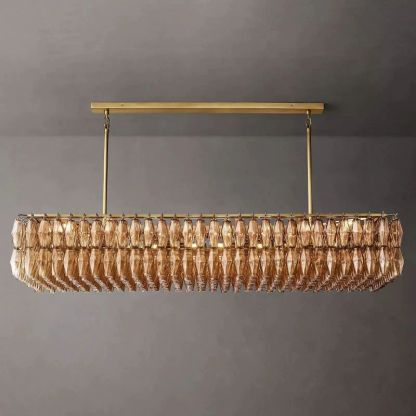 Merry Smoke Glass Rectangular Chandelier 74''