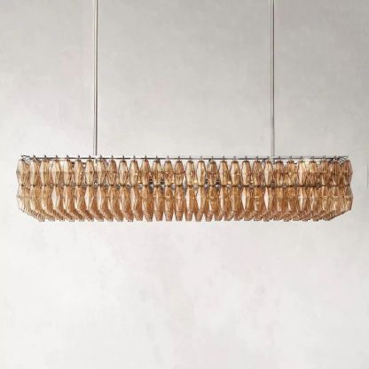 Merry Smoke Glass Rectangular Chandelier 74''
