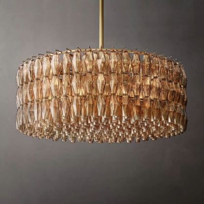 Merry Smoke Glass Round Chandelier 47''
