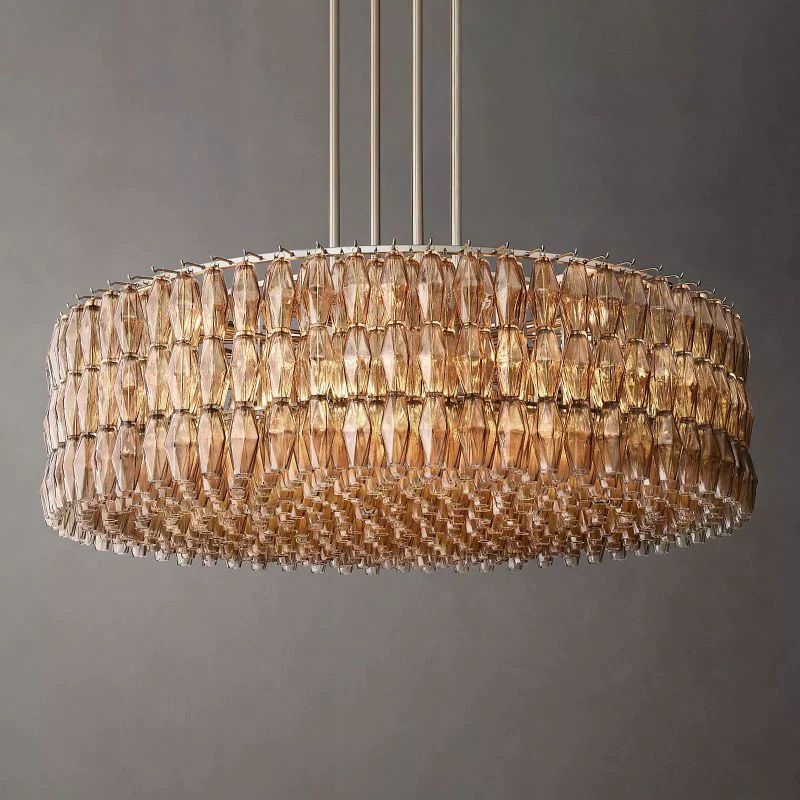 Casnelo Smoke Glass Round Chandelier 62"