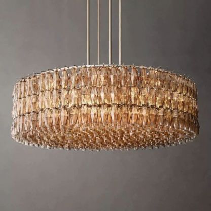 Casnelo Smoke Glass Round Chandelier 62"