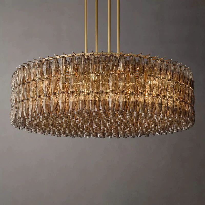 Casnelo Smoke Glass Round Chandelier 62"