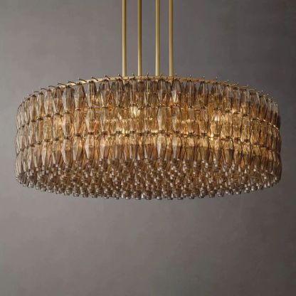 Casnelo Smoke Glass Round Chandelier 62"