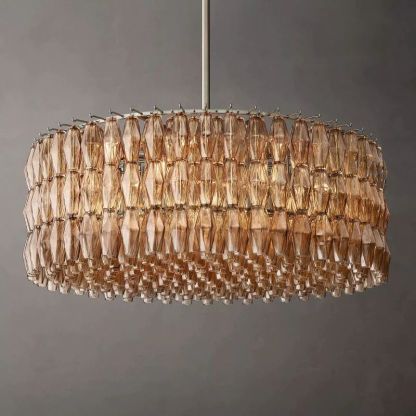 Casnelo Smoke Glass Round Chandelier 47"