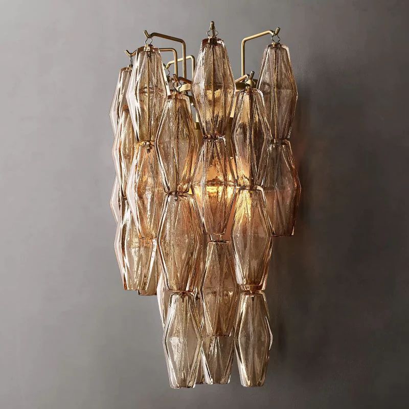 Merry Smoke Glass Short Wall Sconce-Fullstarlighting
