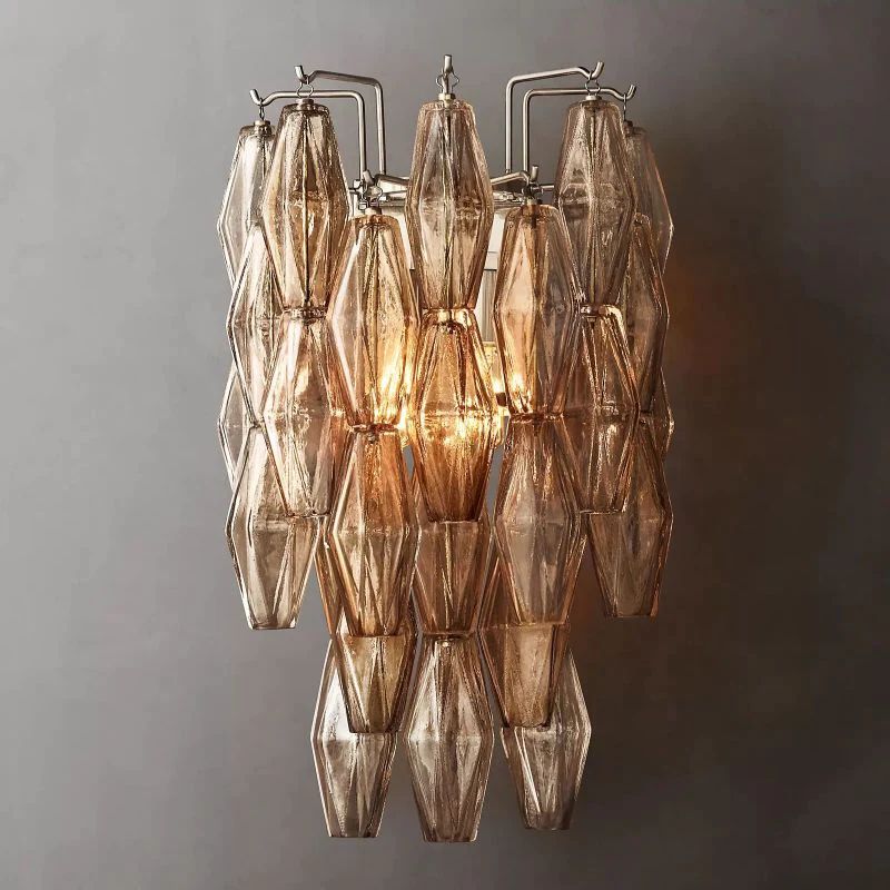 Merry Smoke Glass Short Wall Sconce-Fullstarlighting