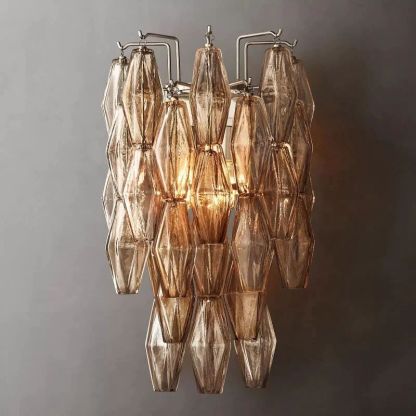 Merry Smoke Glass Short Wall Sconce-Fullstarlighting