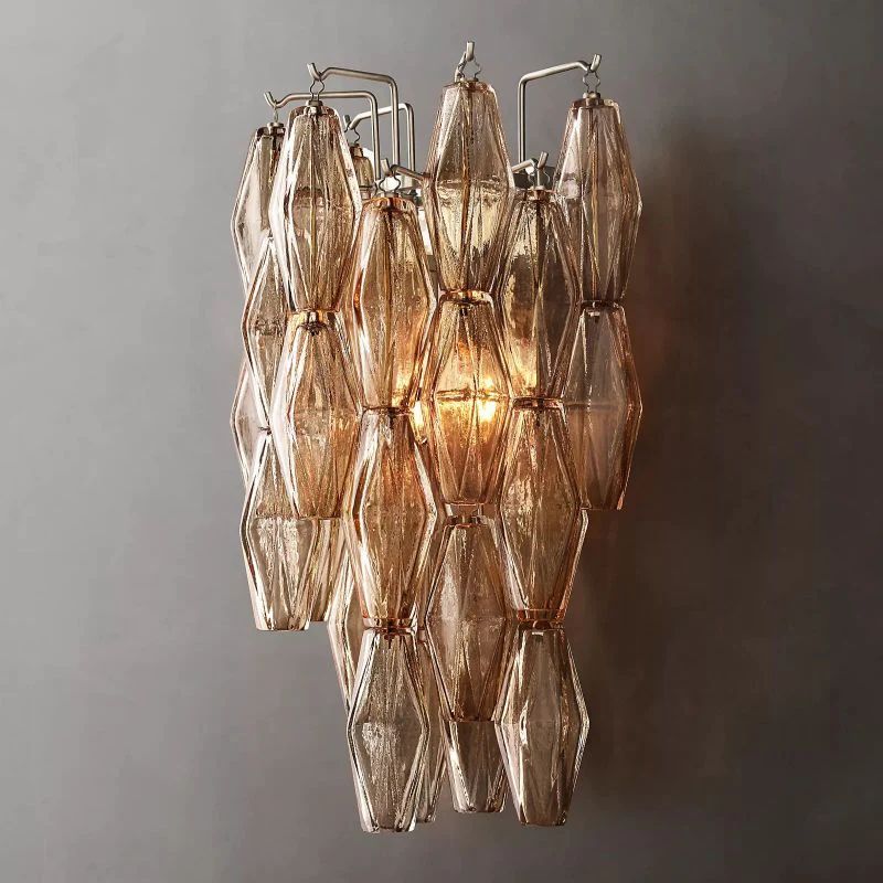 Merry Smoke Glass Short Wall Sconce-Fullstarlighting