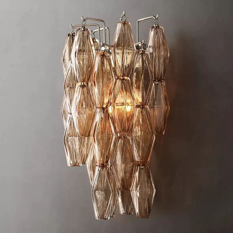 Merry Smoke Glass Short Wall Sconce-Fullstarlighting