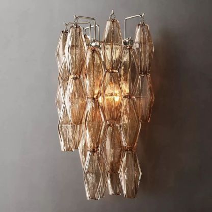 Merry Smoke Glass Short Wall Sconce-Fullstarlighting