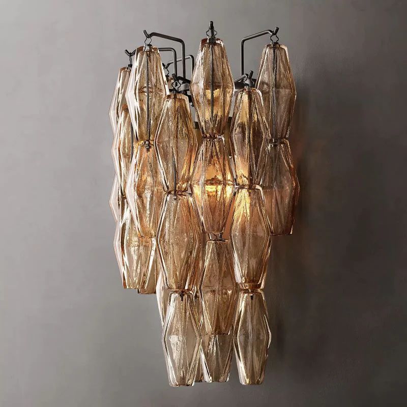 Merry Smoke Glass Short Wall Sconce