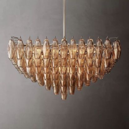 Casnelo Smoke Glass Square Chandelier 32"