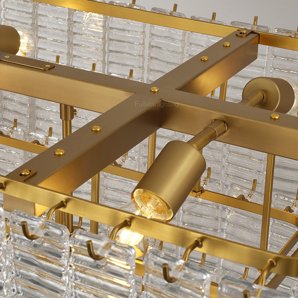 Chan Clear Rectangle Chandelier 77"