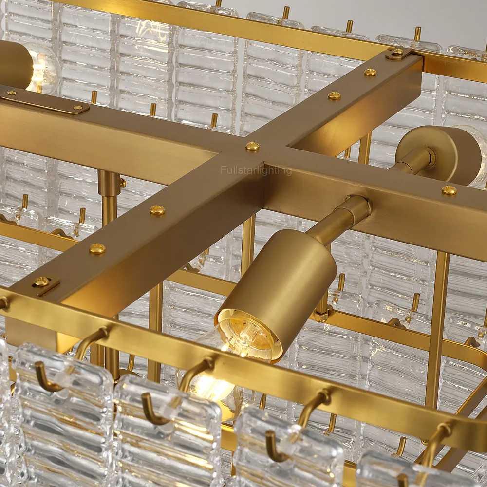 Chan Clear Rectangle Chandelier 77"