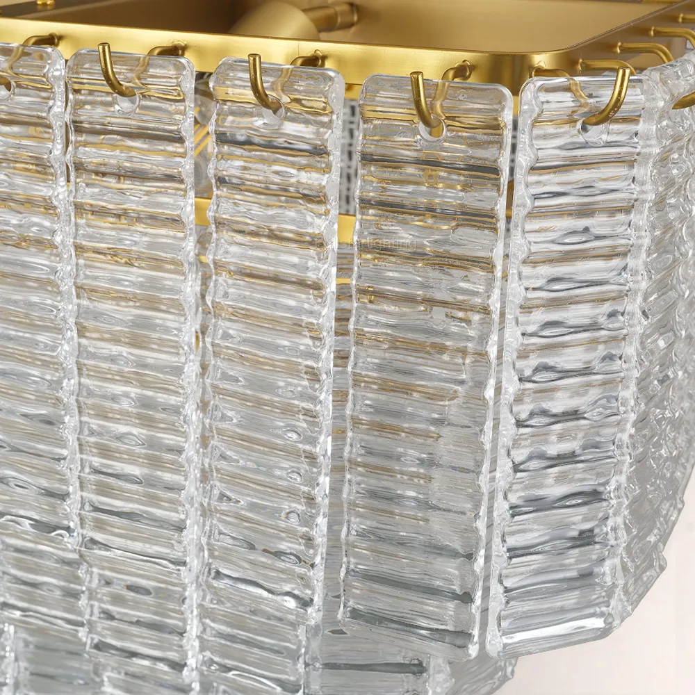 Chan Clear Rectangle Chandelier 77"