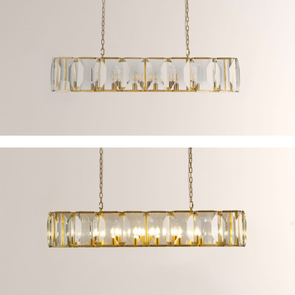 Kiko Crystal Rectangular Chandelier 54"-Fullstarlighting