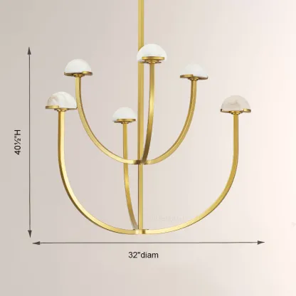 Pedra Round Chandelier 32"