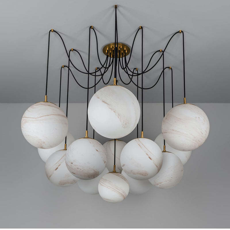 Modern Alabaster Ball Chandelier-Fullstarlighting